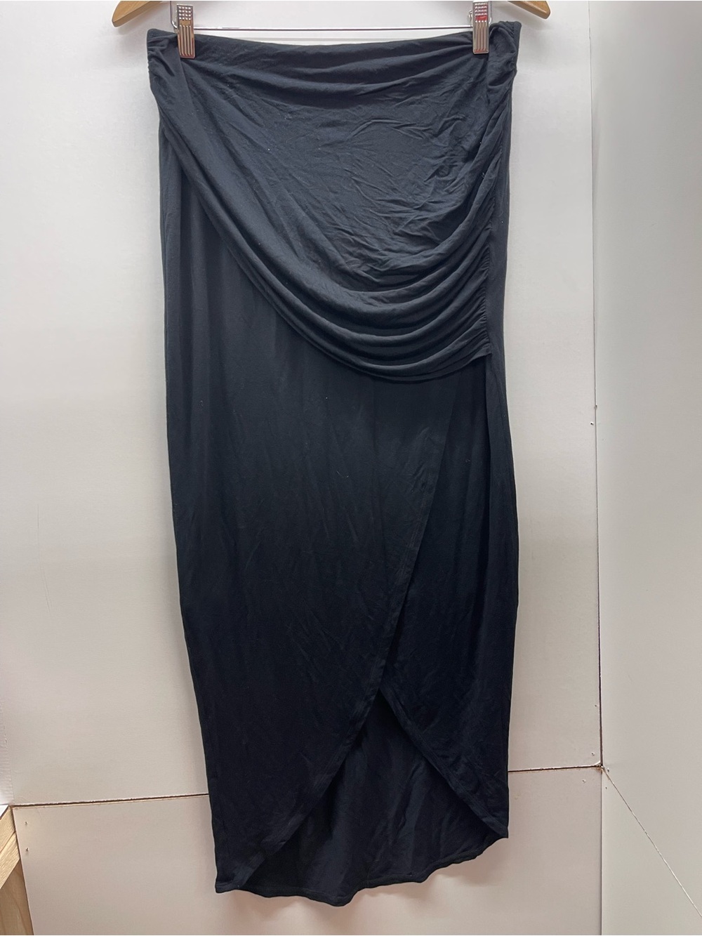 CAbi Black‎ Draped Midi Wrap Skirt